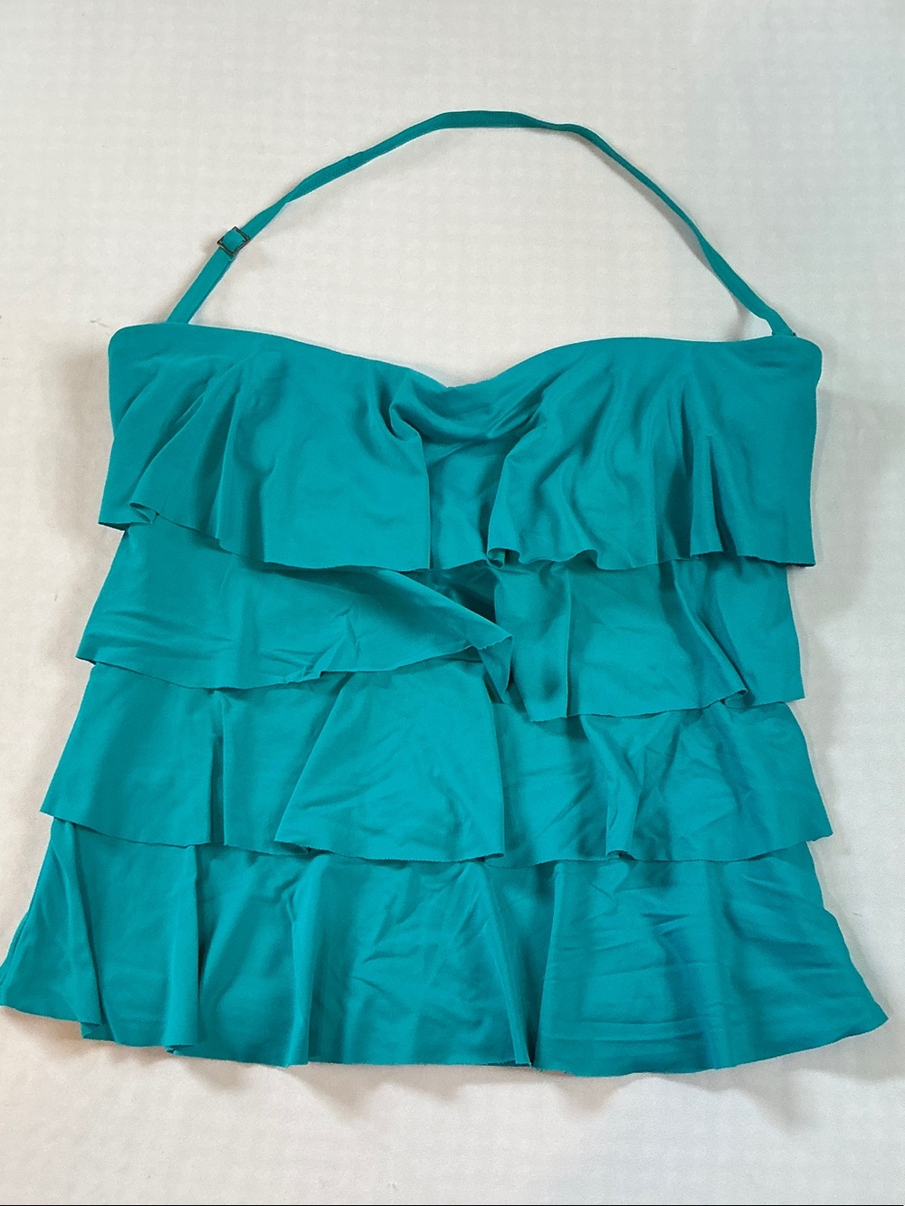 Michael Kors Teal Ruffled Multi Tier Swim Tankini Top Size Medium